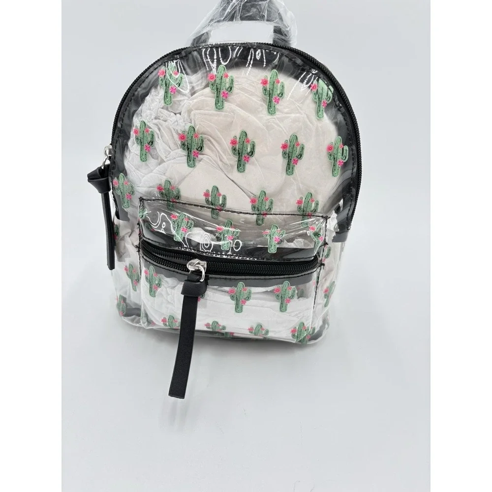 Clear Cactus Mini Backpack Womens PVC Floral Festival Concert Bag NWT